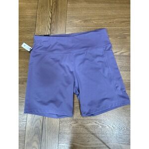 DKNY Bike Shorts XXL Purple Activewear High Waist Side Pocket Womens